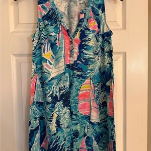 Lilly Pulitzer Blue and Pink Patterned Mini Dress